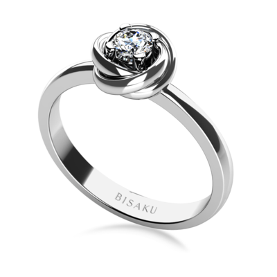 Zásnubní prsten bílé zlato Rosa