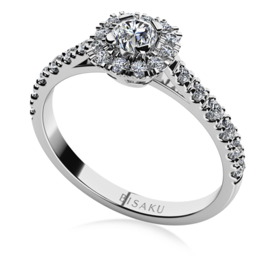 Zásnubní prsten bílé zlato Elsie