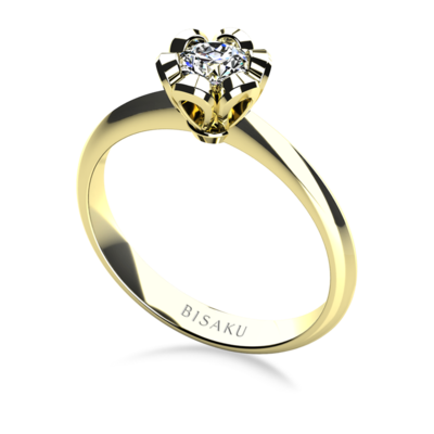 Zásnubní prsten žluté zlato Petal