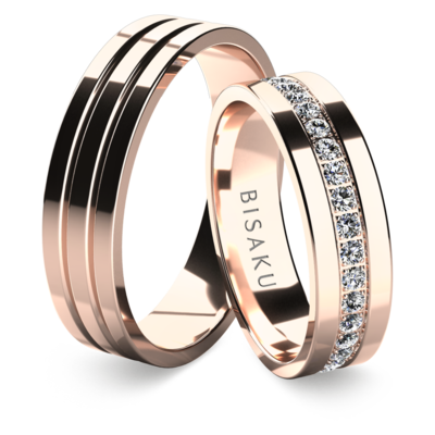 Snubní prsteny růžové zlato Amil