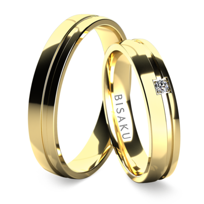 Snubní prsteny žluté zlato Pryia