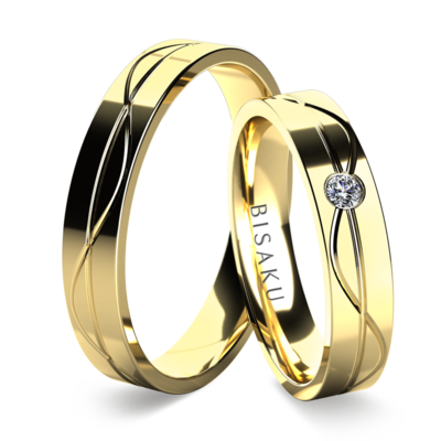 Snubní prsteny žluté zlato Indre