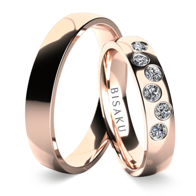Snubní prsteny růžové zlato ShayIII