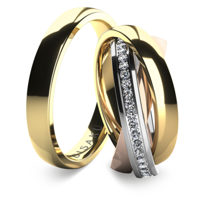 Snubní prsteny žluté zlato TrinityII