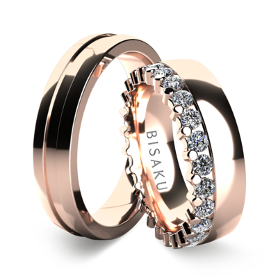 Snubní prsteny růžové zlato Zara