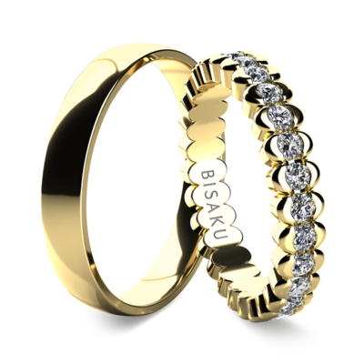Snubní prsteny žluté zlato Ezra