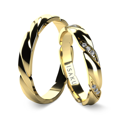 Snubní prsteny žluté zlato Amaryllis